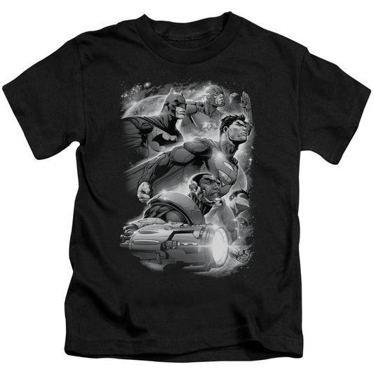 Justice League Atmospheric Juvenile Kids Youth T Shirt Black 
