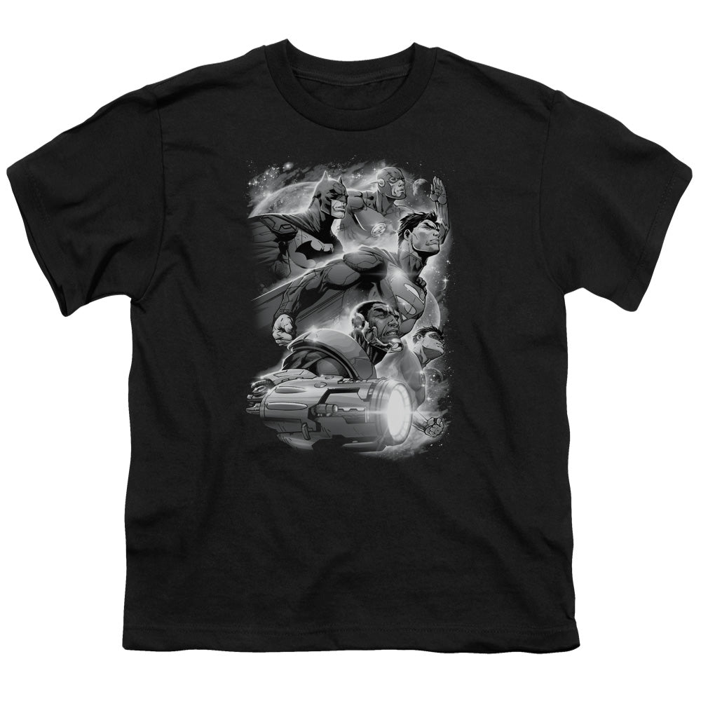 Justice League Atmospheric Kids Youth T Shirt Black