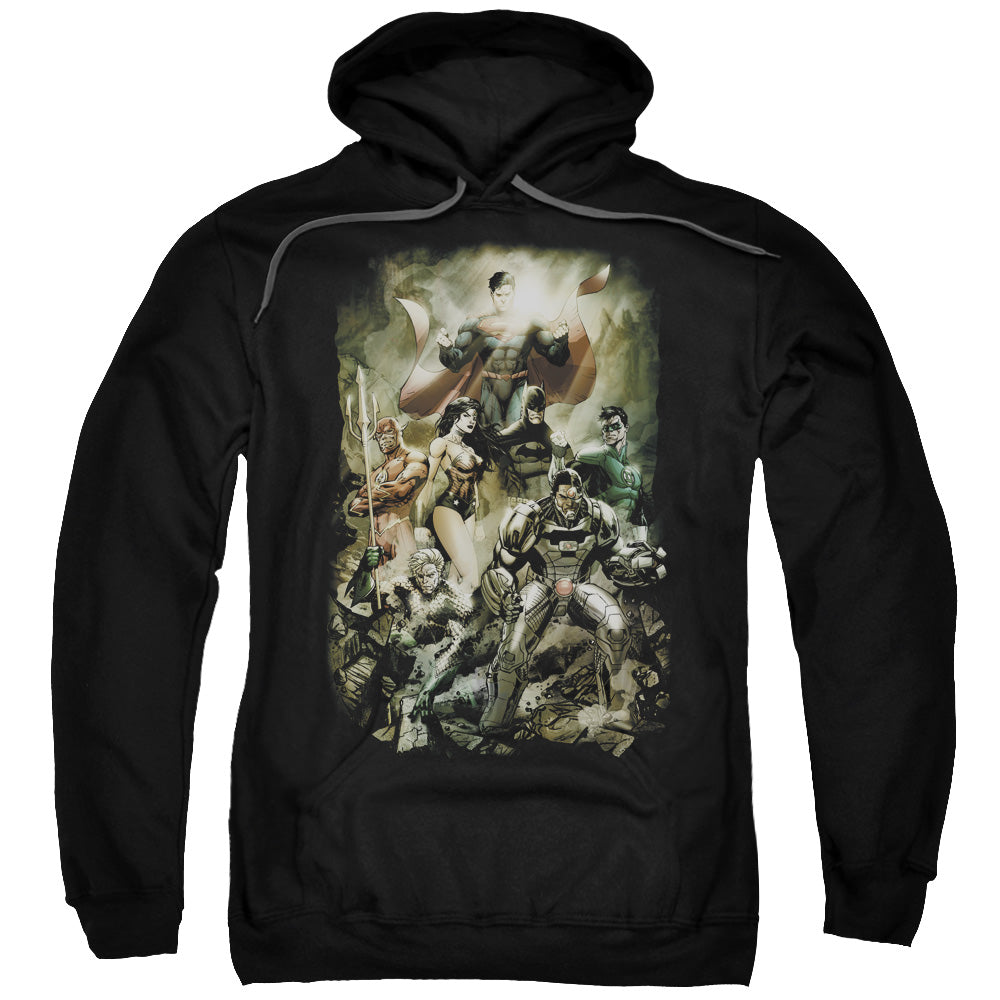 Justice League Aftermath Mens Hoodie Black