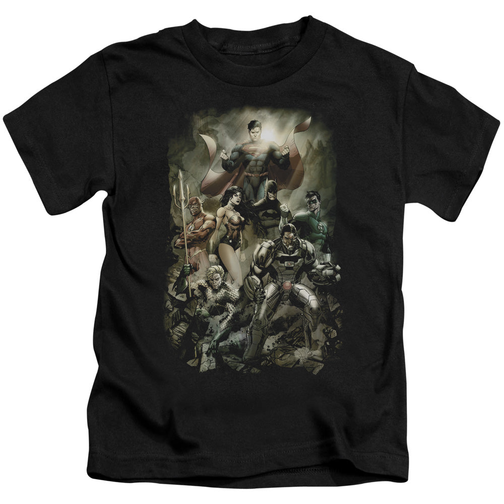 Justice League Aftermath Juvenile Kids Youth T Shirt Black 
