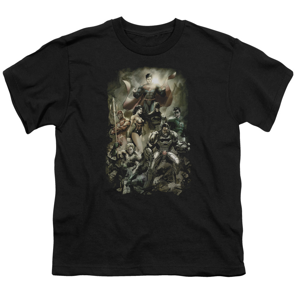 Justice League Aftermath Kids Youth T Shirt Black
