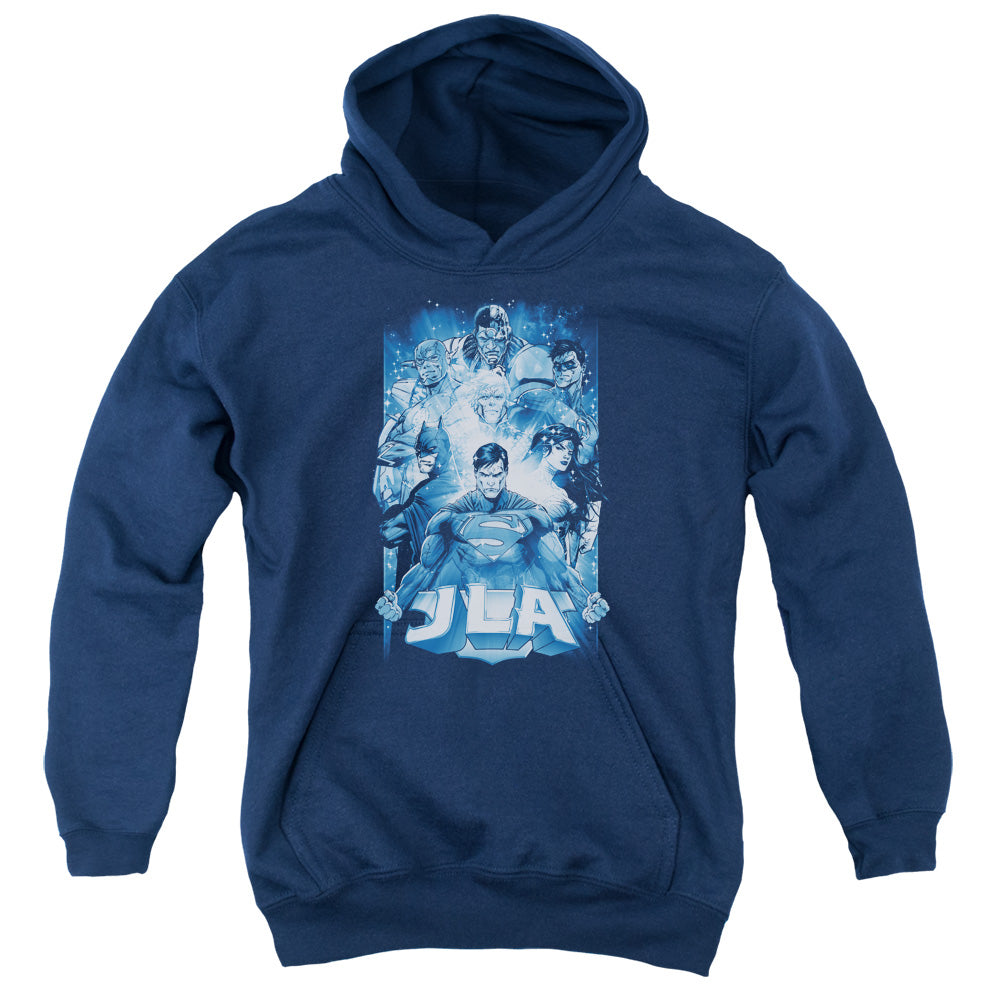 Justice League Burst Kids Youth Hoodie Navy Blue