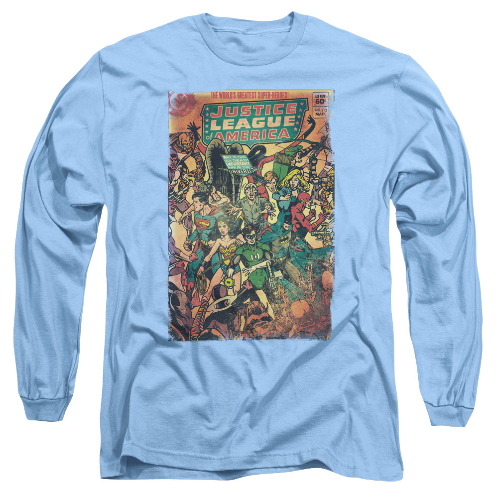 Justice League No 212 Vintage Mens Long Sleeve Shirt Carolina Blue