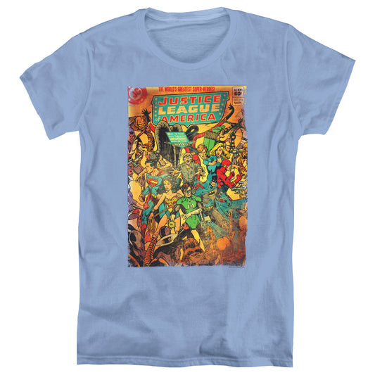 Justice League No 212 Vintage Womens T Shirt Carolina Blue