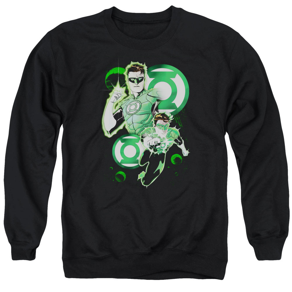 Justice League Gl in Action Mens Crewneck Sweatshirt Black