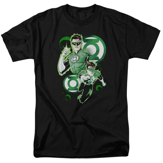 Justice League Green Lantern in Action Mens T Shirt Black