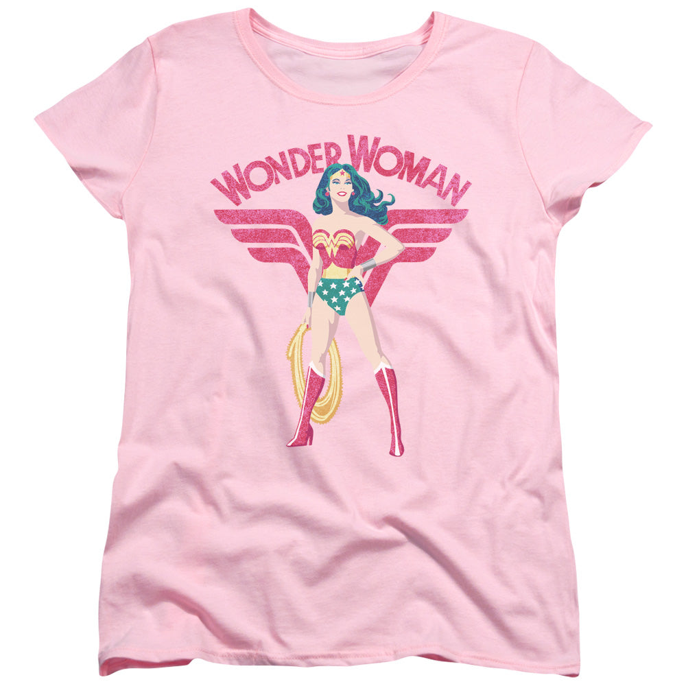Justice League Ww Sparkle Womens T Shirt Pink