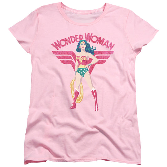 Justice League Ww Sparkle Womens T Shirt Pink