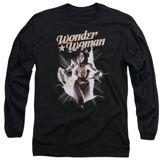 Justice League Ww Break Out Mens Long Sleeve Shirt Black