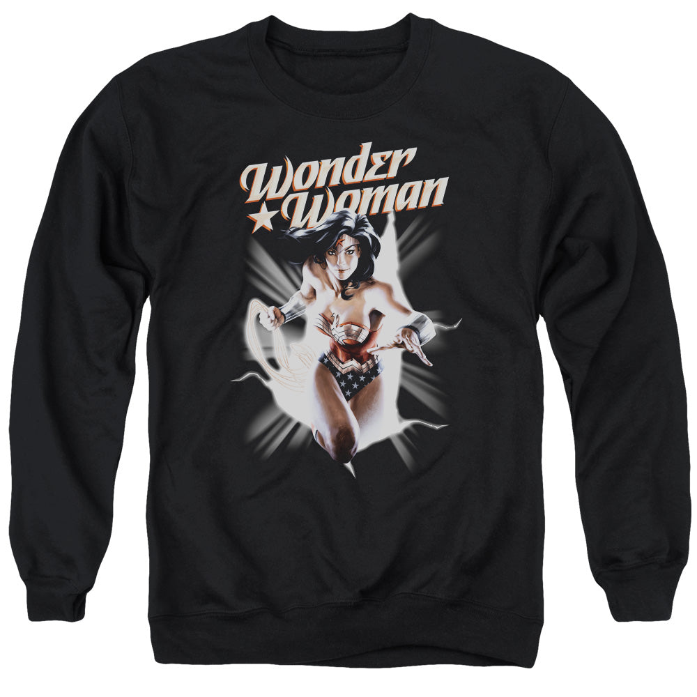 Justice League Ww Break Out Mens Crewneck Sweatshirt Black