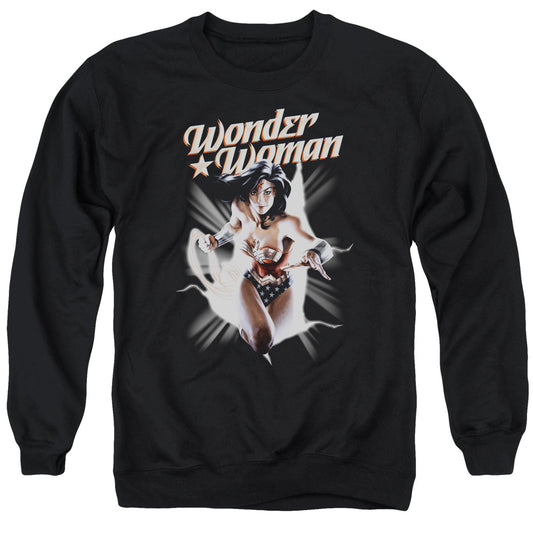 Justice League Ww Break Out Mens Crewneck Sweatshirt Black