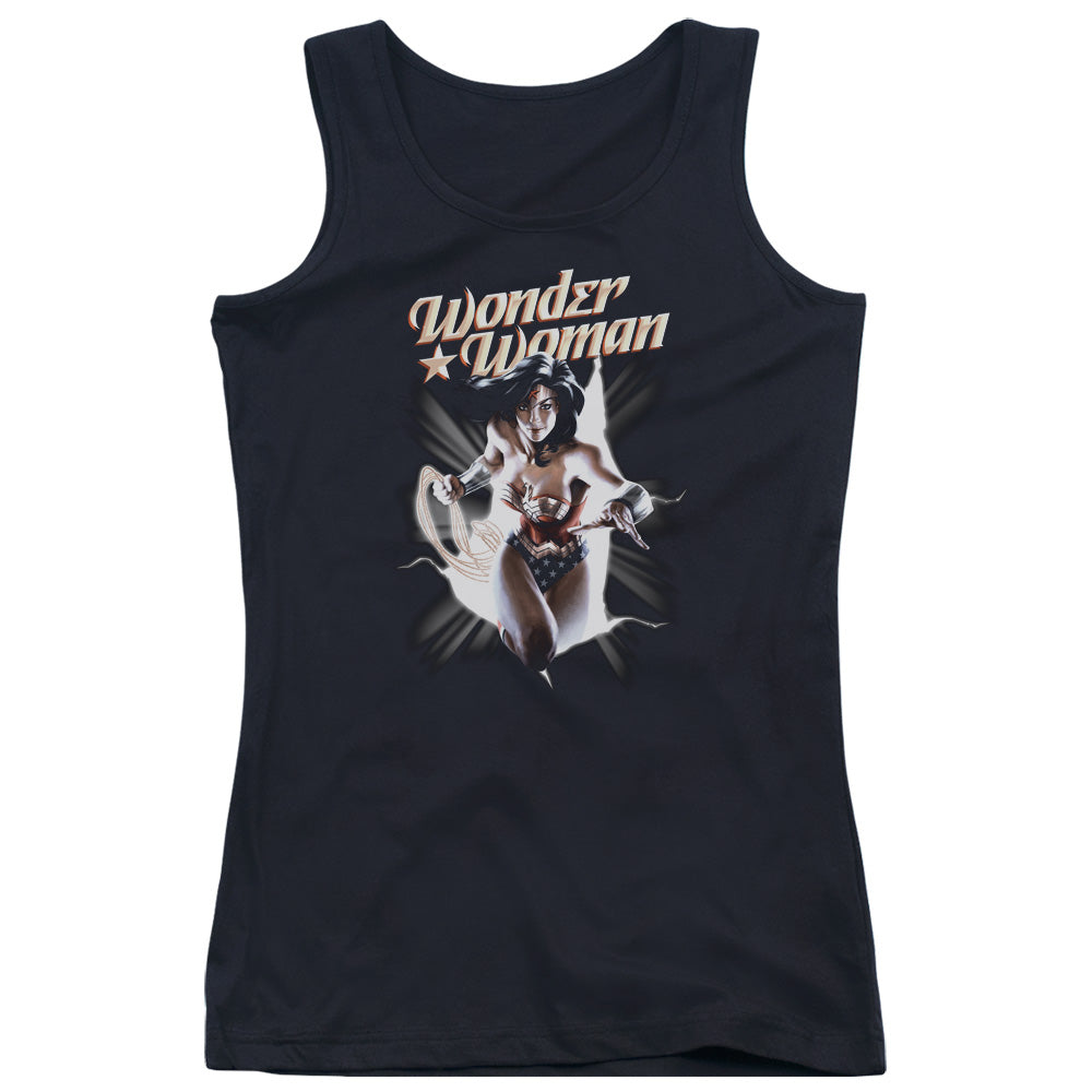 Justice League Ww Break Out Womens Tank Top Shirt Black