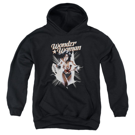 Justice League Ww Break Out Kids Youth Hoodie Black