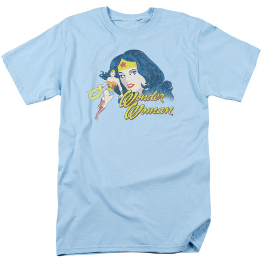 Justice League Portrait Mens T Shirt Light Blue