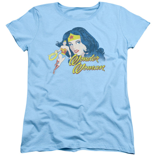 Justice League Portrait Womens T Shirt Light Blue