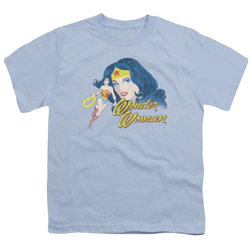 Justice League Portrait Kids Youth T Shirt Light Blue