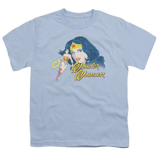 Justice League Portrait Kids Youth T Shirt Light Blue