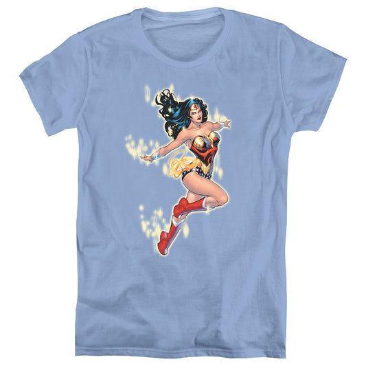 Justice League Simple Wonder Womens T Shirt Carolina Blue