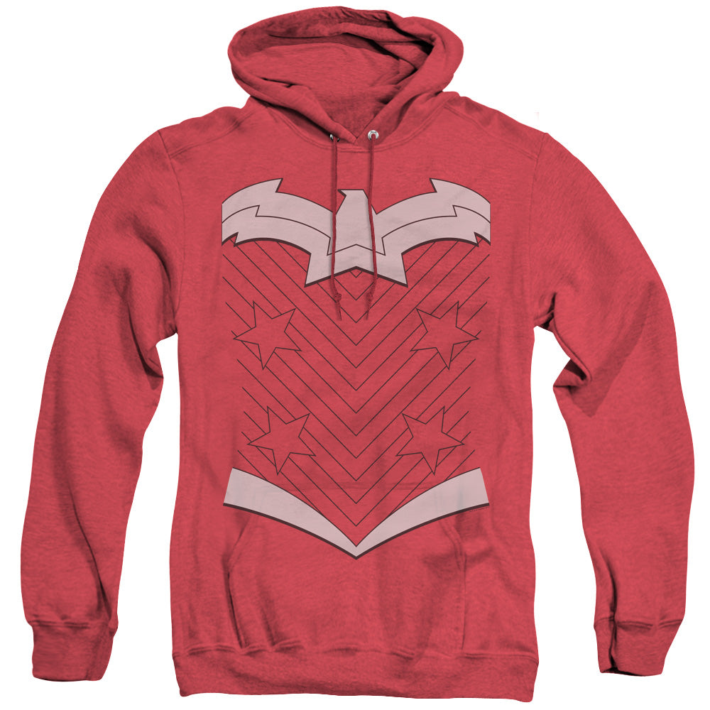 Justice League Of America New Ww Uniform Mens Heather Hoodie Red Officially Licensed