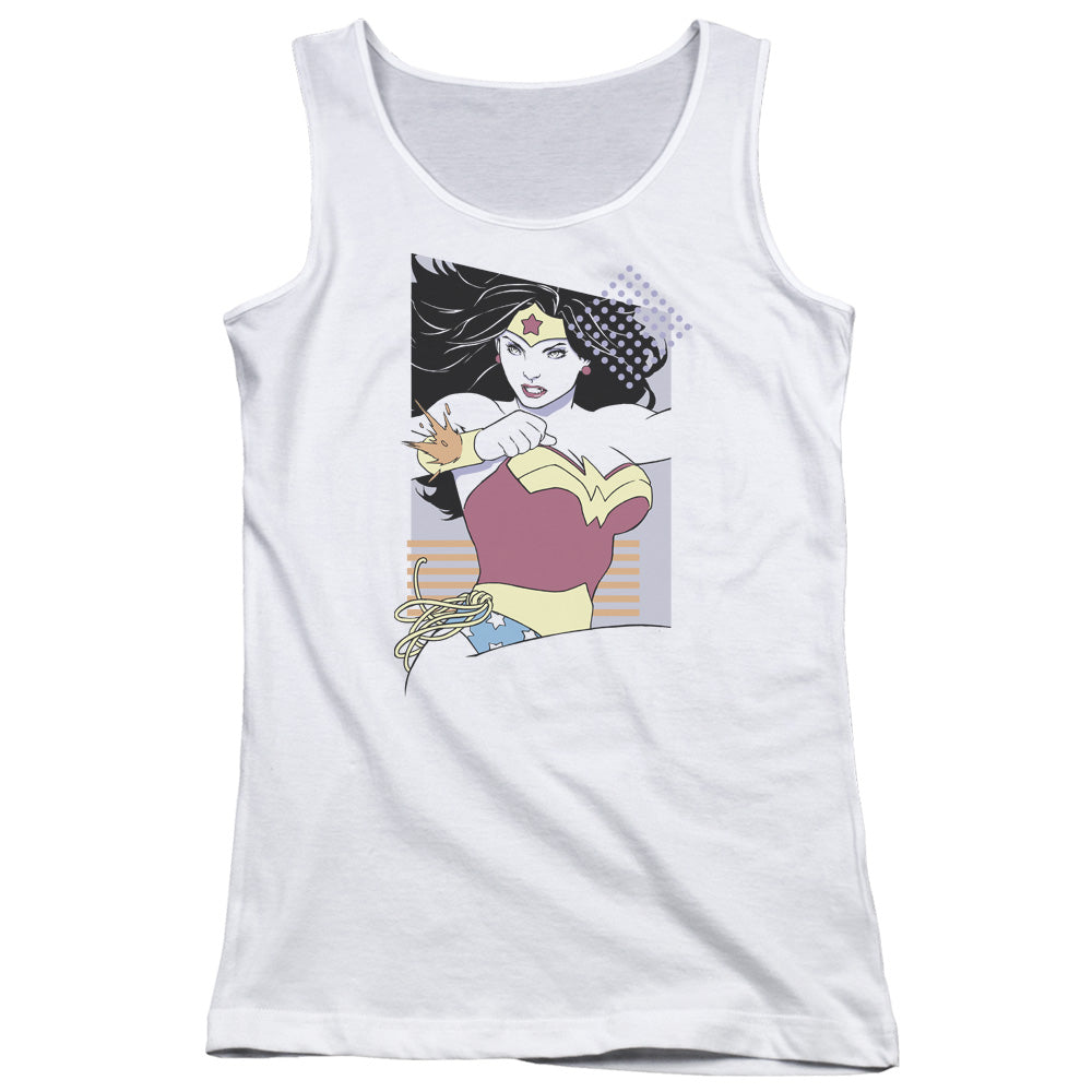 Justice League Ww 80s Minimal Womens Tank Top Shirt White