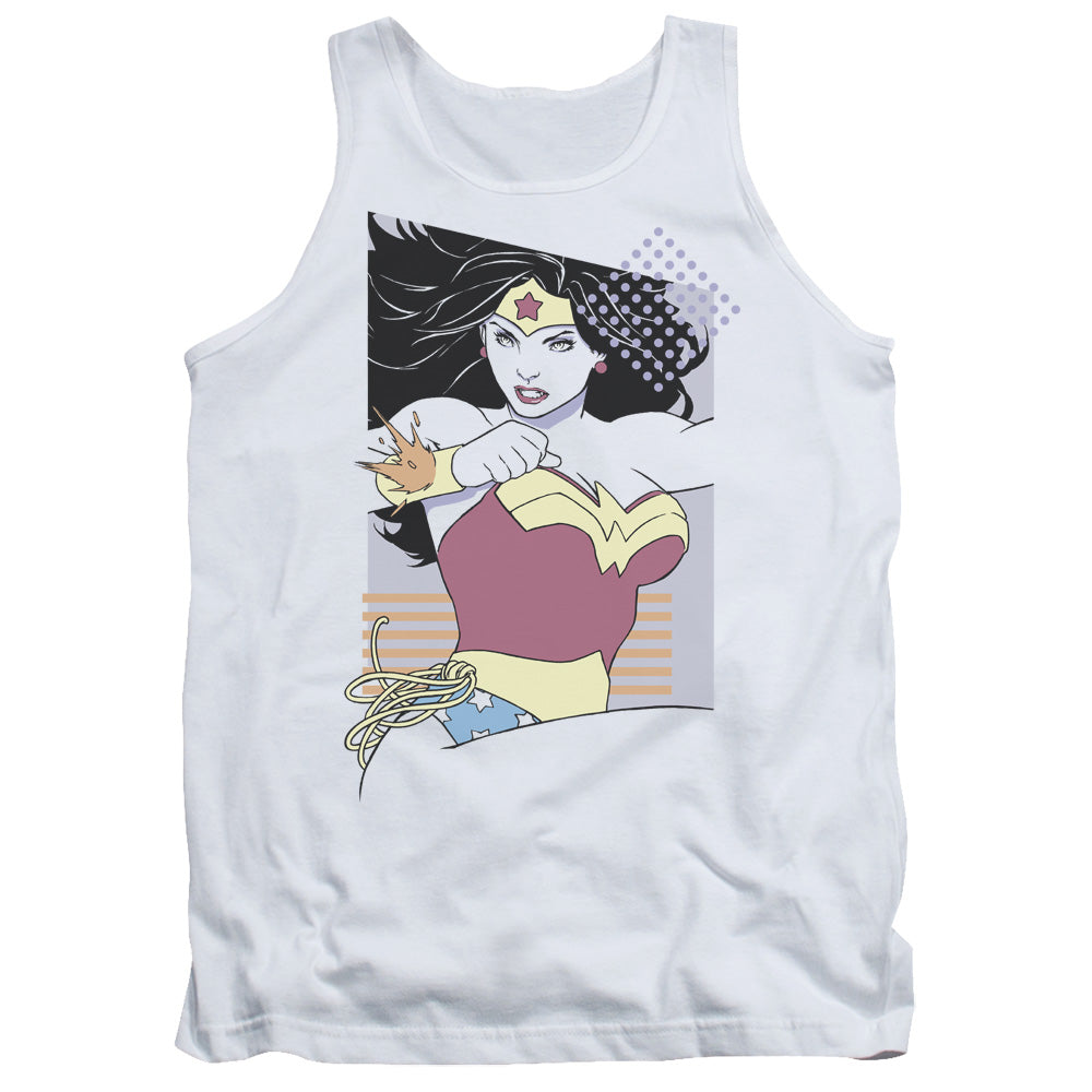 Justice League Ww 80s Minimal Mens Tank Top Shirt White