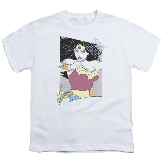 Justice League Ww 80s Minimal Kids Youth T Shirt White