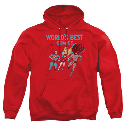 Justice League Of America Worlds Best Mens Hoodie Red Officially Licensed