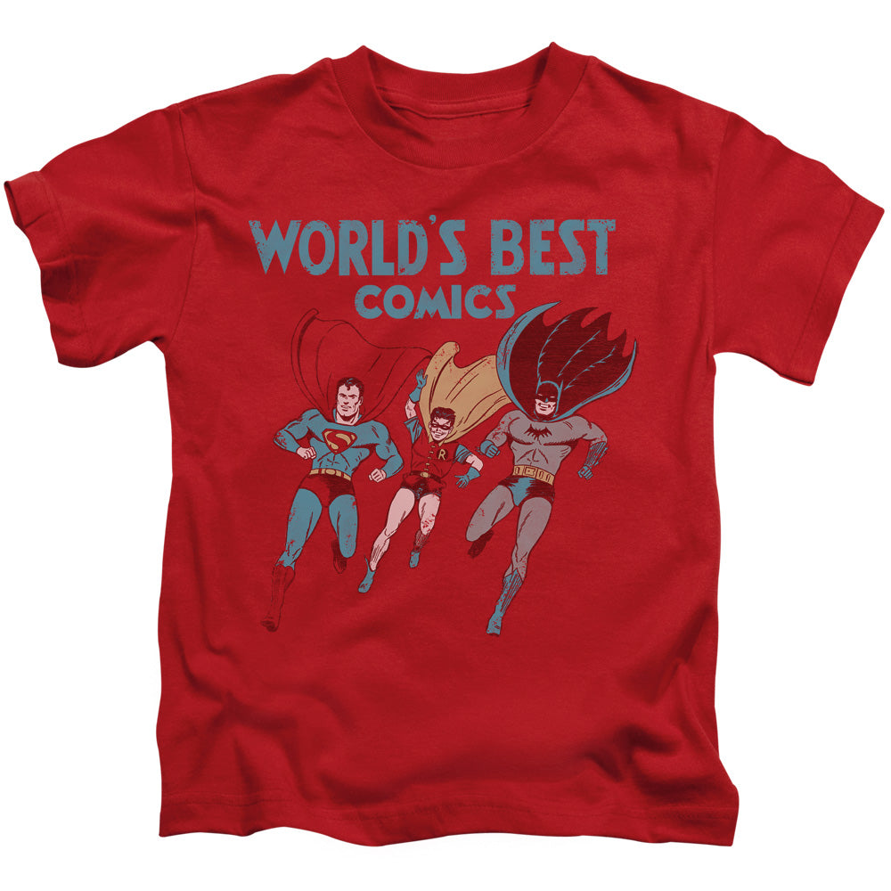 Justice League Worlds Best Juvenile Kids Youth T Shirt Red 