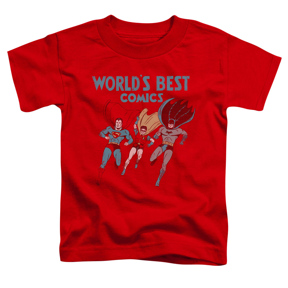 Justice League Worlds Best Toddler Kids Youth T Shirt Red