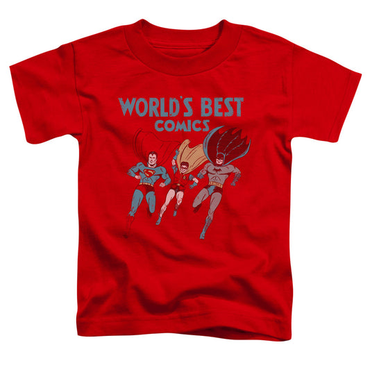 Justice League Worlds Best Toddler Kids Youth T Shirt Red