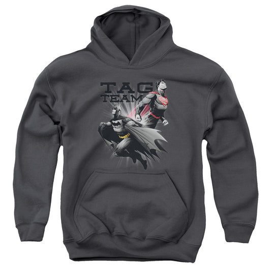 Justice League Tag Team Kids Youth Hoodie Charcoal