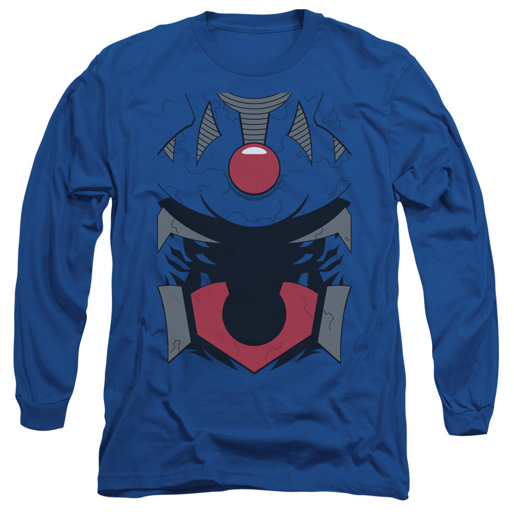 Justice League Darkseid Uniform Mens Long Sleeve Shirt Royal Blue