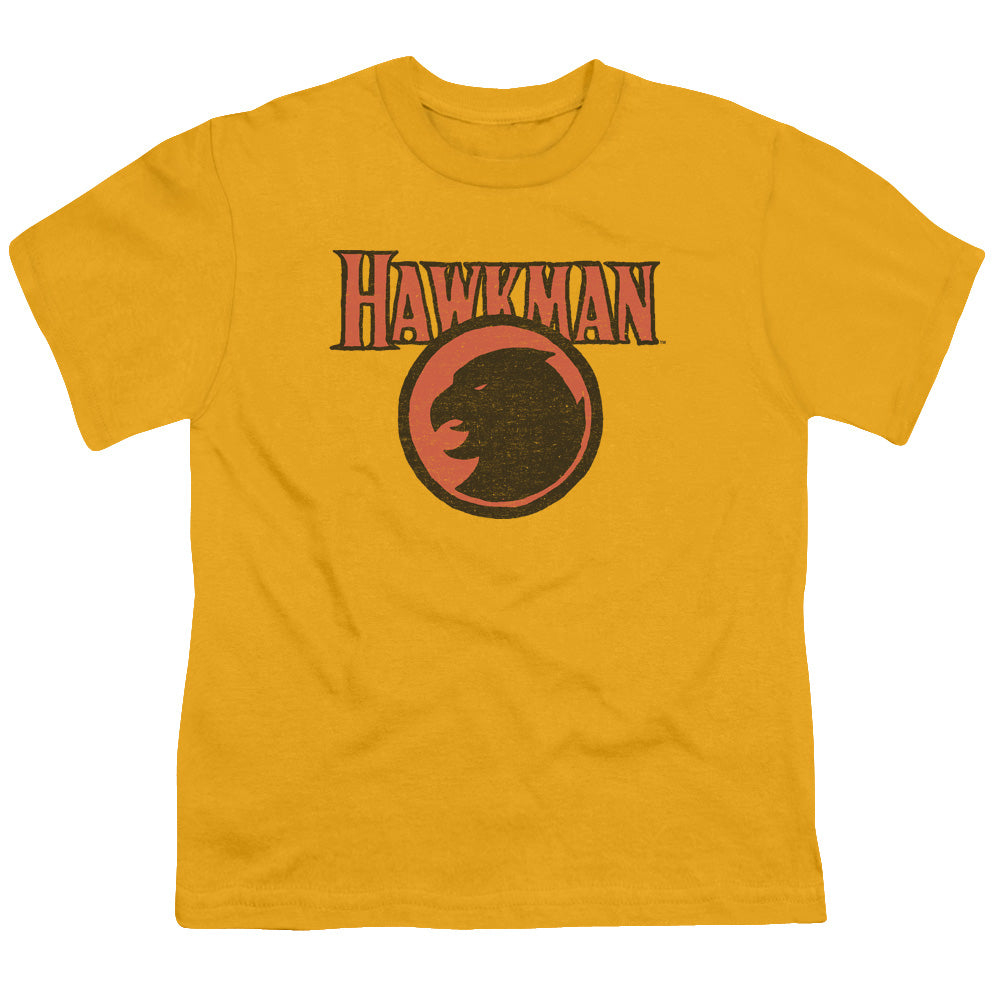 Justice League Rough Hawk Kids Youth T Shirt Gold