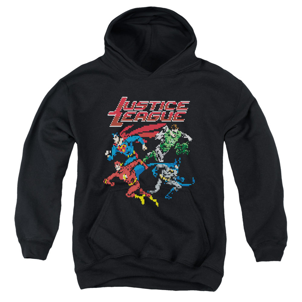 Justice League Pixel League Kids Youth Hoodie Black