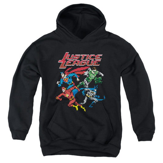 Justice League Pixel League Kids Youth Hoodie Black