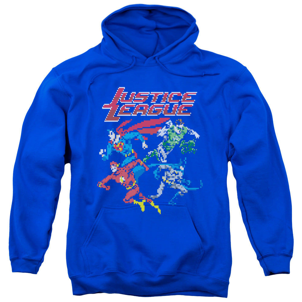Justice League Pixel League Mens Hoodie Royal Blue