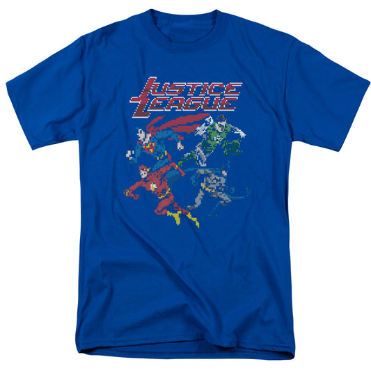 Justice League Pixel League Mens T Shirt Royal Blue