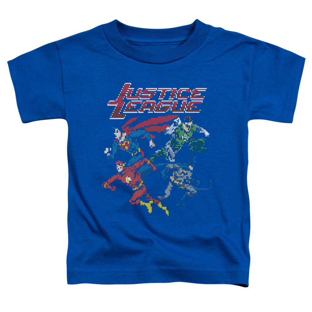 Justice League Pixel League Toddler Kids Youth T Shirt Royal Blue