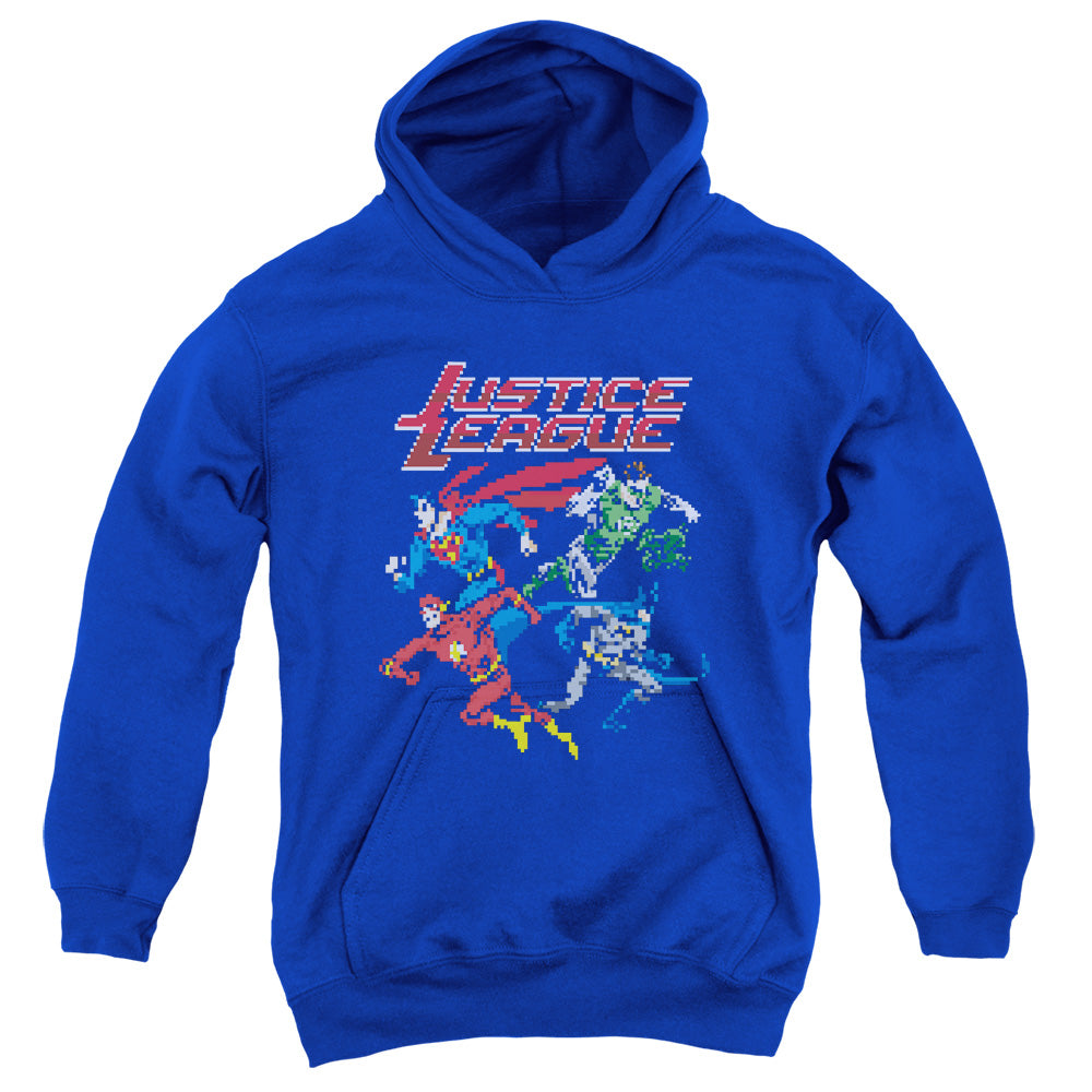 Justice League Pixel League Kids Youth Hoodie Royal Blue