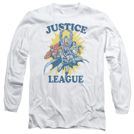 Justice League Lets Do This Mens Long Sleeve Shirt White