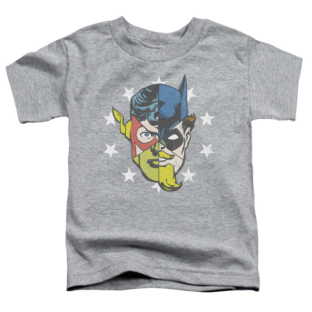 Justice League Face Off Toddler Kids Youth T Shirt Athletic Heather