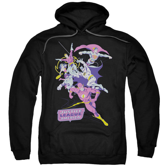 Justice League Colorful League Mens Hoodie Black