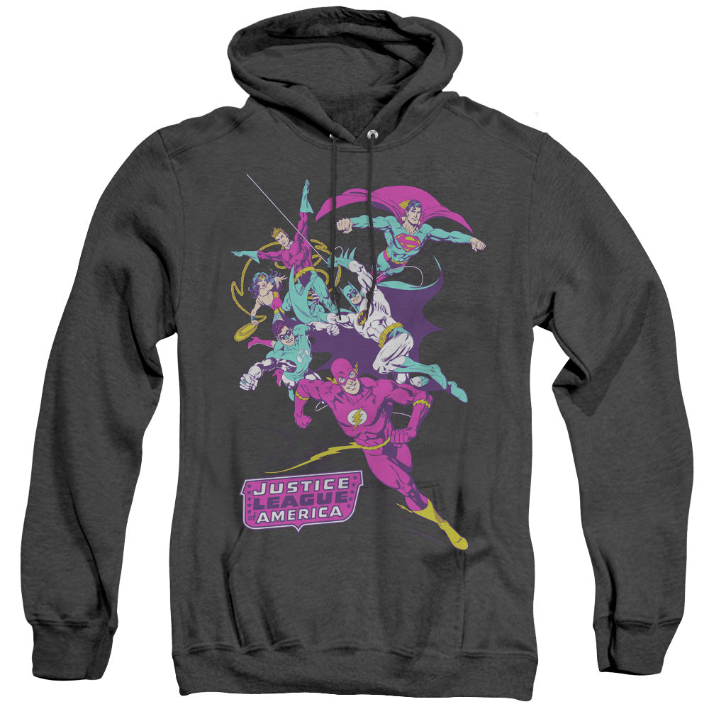 Justice League Colorful League Heather Mens Hoodie Black