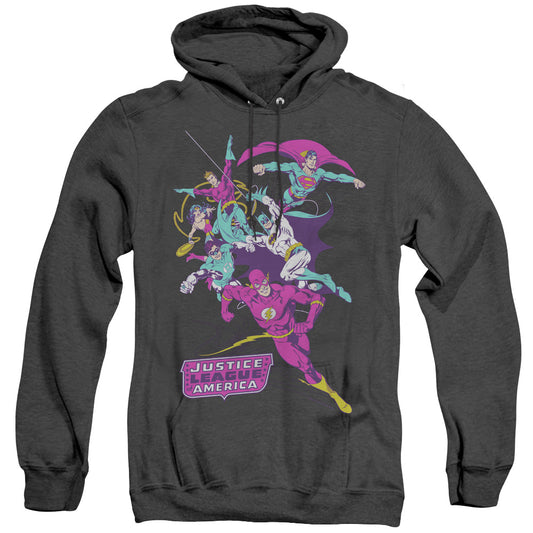 Justice League Colorful League Heather Mens Hoodie Black