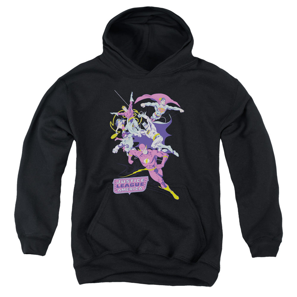 Justice League Colorful League Kids Youth Hoodie Black