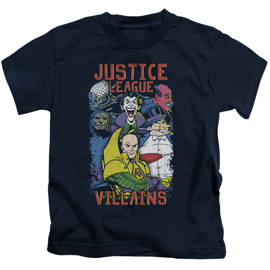 Justice League Villians Juvenile Kids Youth T Shirt Navy Blue