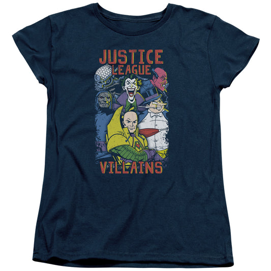 Justice League Villians Womens T Shirt Navy Blue