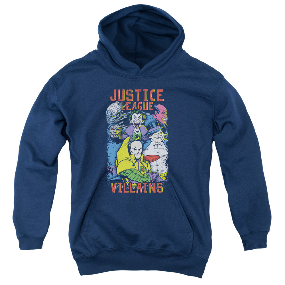 Justice League Villians Kids Youth Hoodie Navy Blue