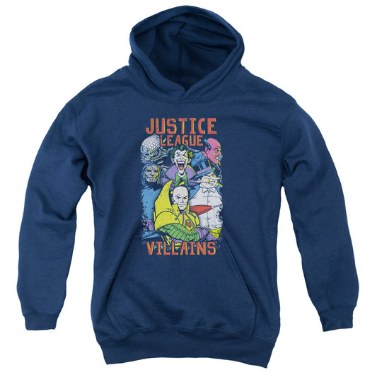 Justice League Villians Kids Youth Hoodie Navy Blue