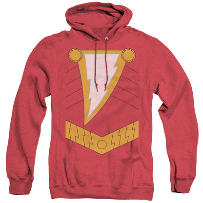 Justice League Of America Shazam Mens Heather Hoodie Red Officially Licensed